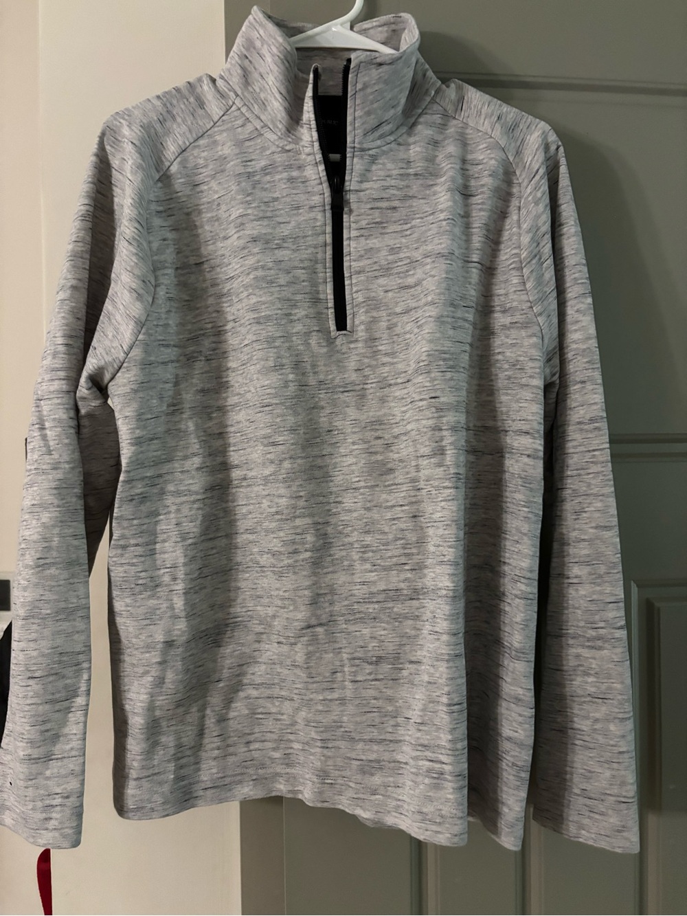Banana Republic Men's Light Gray Heathered Half-Zip Sweater
